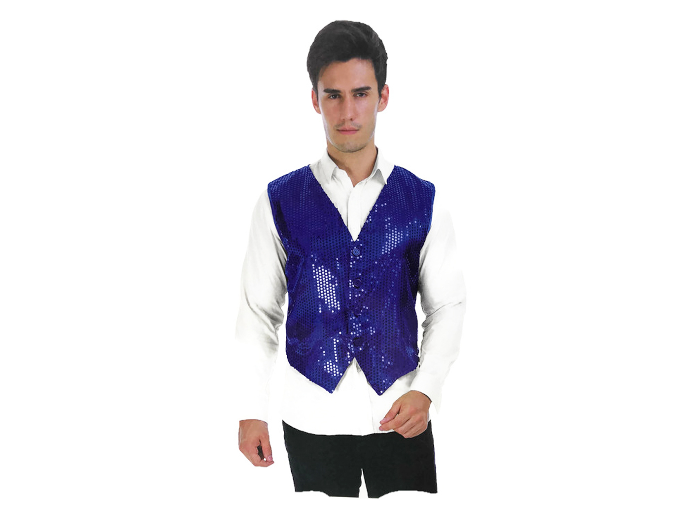 Men's Premium SEQUIN VEST Waistcoat Dance Costume Disco Sparkle Deluxe