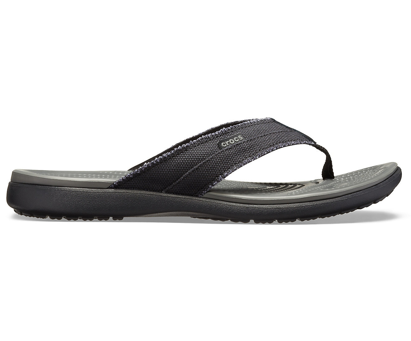Crocs,Men's Santa Cruz Canvas Flip Flops Thongs Comfortable - Black ...