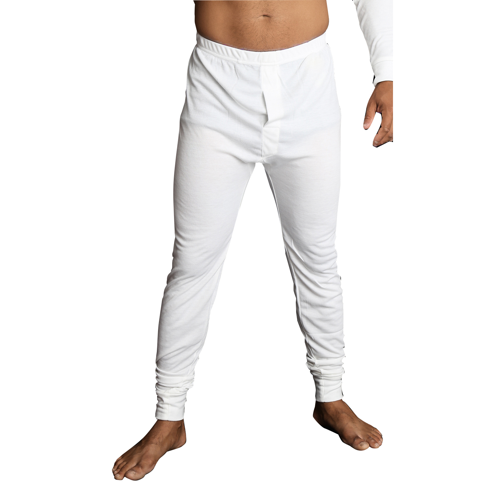 Men's Long Johns Thermal Underwear Thermal Pants 1 PC Plain Home Bed Cotton  Fall Spring White Black 2024 - $15.99