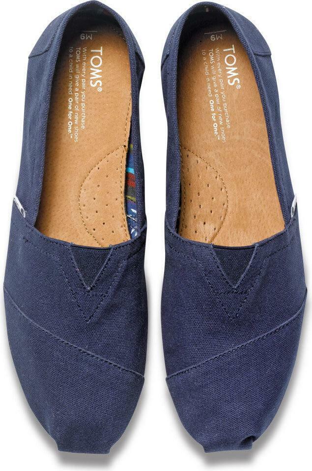 TOMS,Men's Canvas Espadrilles Alpargata Shoes Slip On Classic - Navy