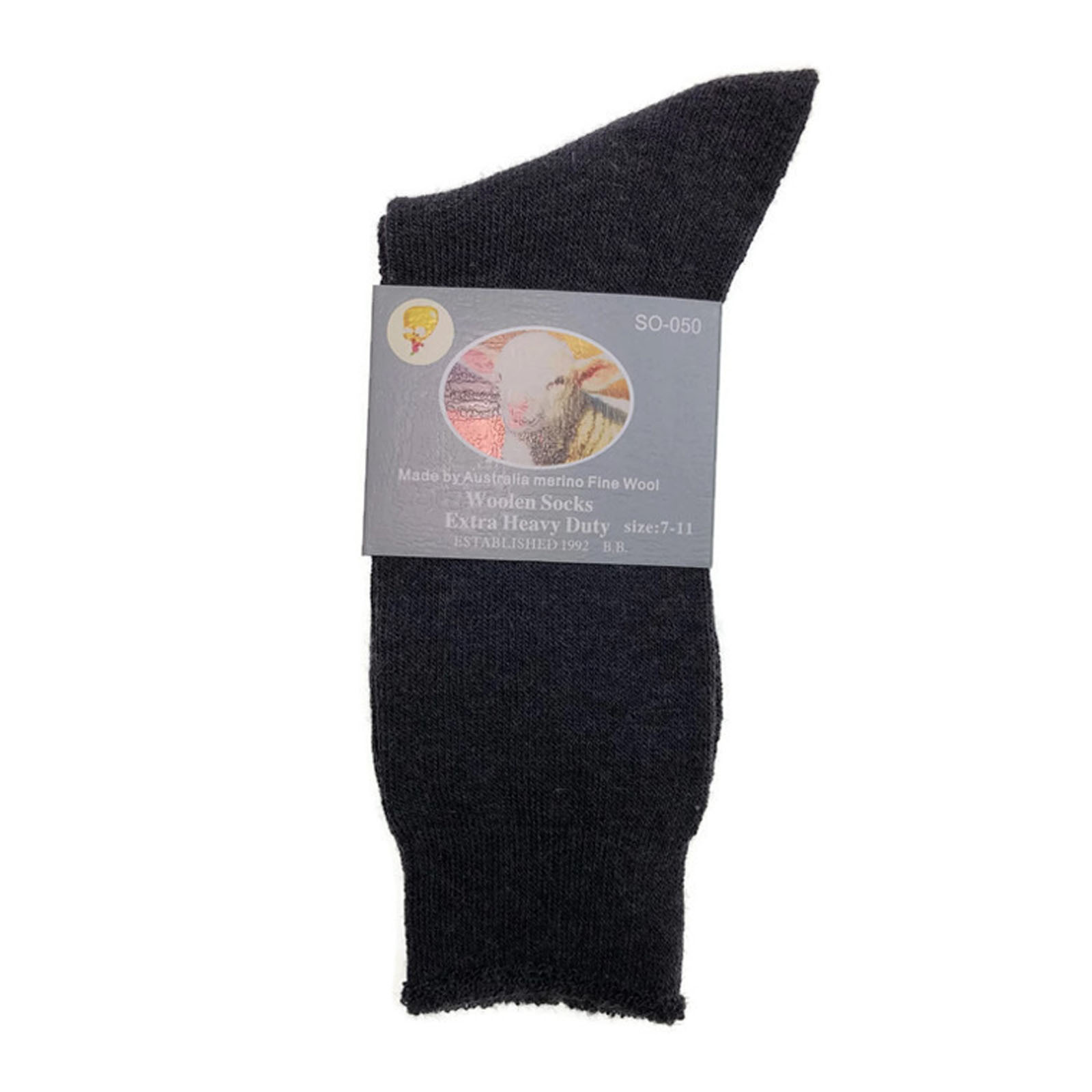 6 Pairs Merino Wool Blend Woolen Work Socks Hiking Heavy Duty Warm ...