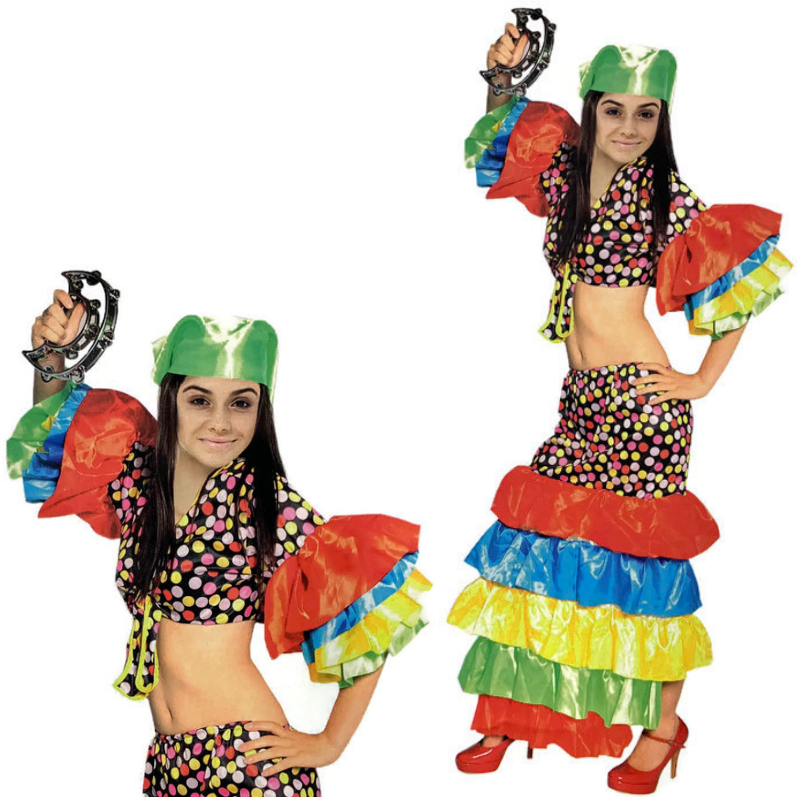 Women's,FLAMENCO DANCER COSTUME Spanish Fancy Dress RUMBA Rio Carnival