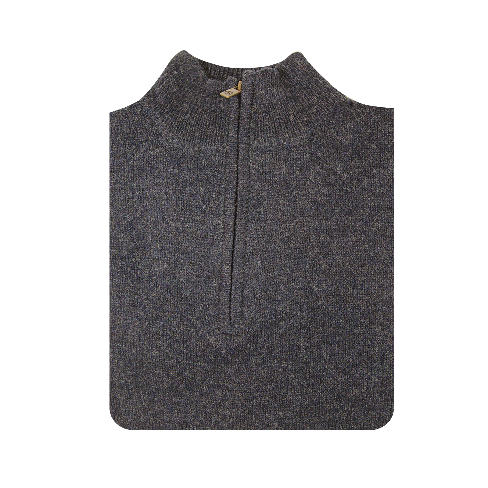 Grey Half Zip Up Knitted Sweater, Knitwear