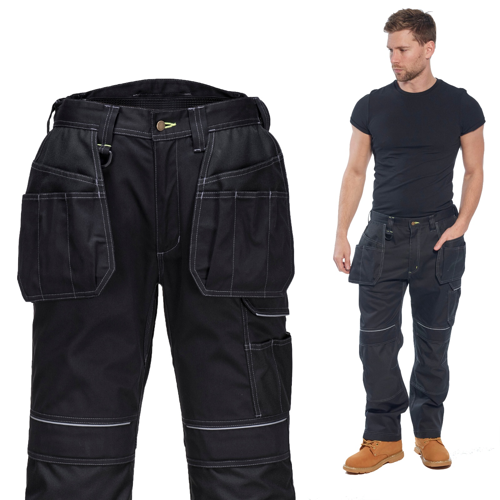 Tradies Cargo Pants Holster Work Trousers Pants W Free Kneepads Workwear Safety Ebay 5719