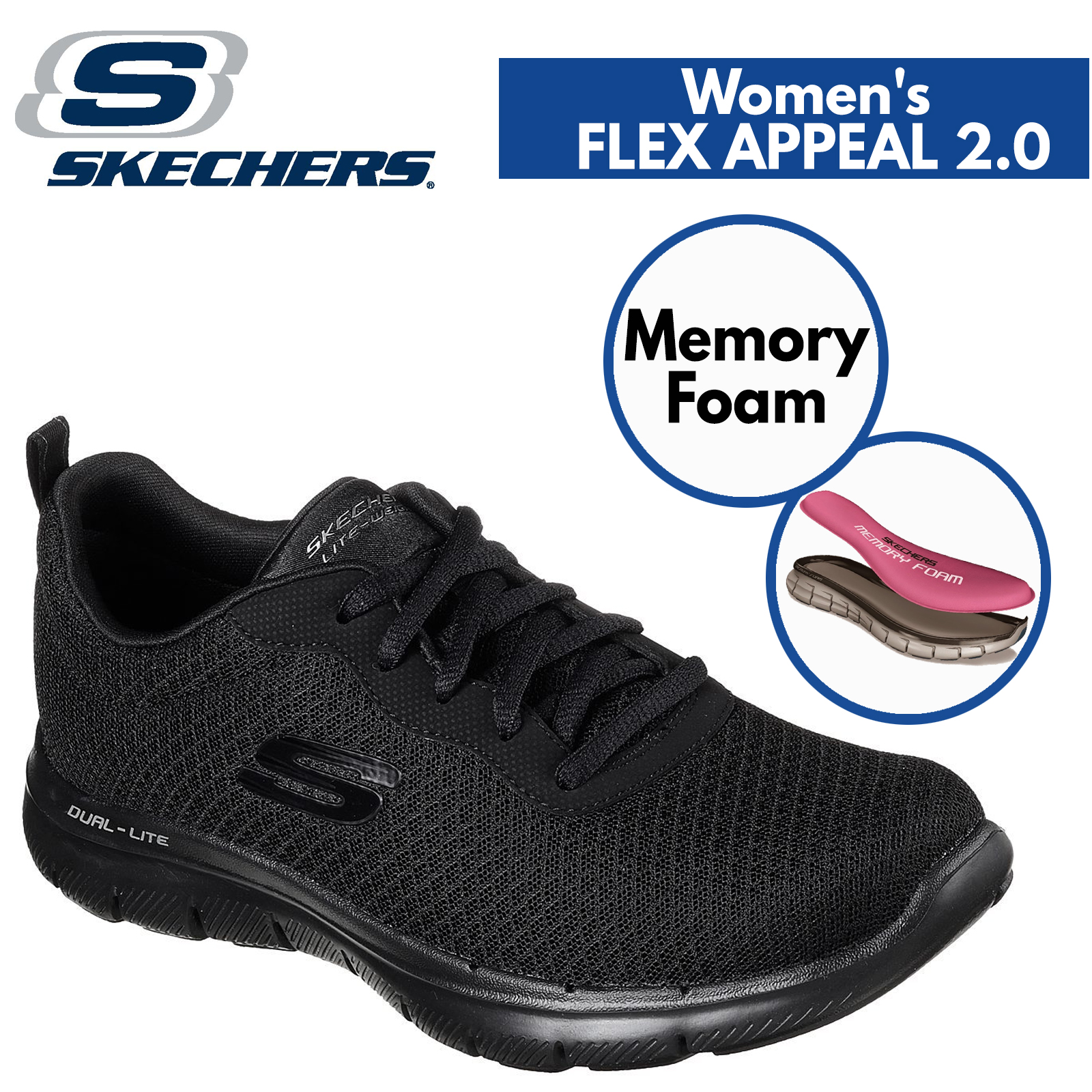 sketchers air cooled memory foam shoes