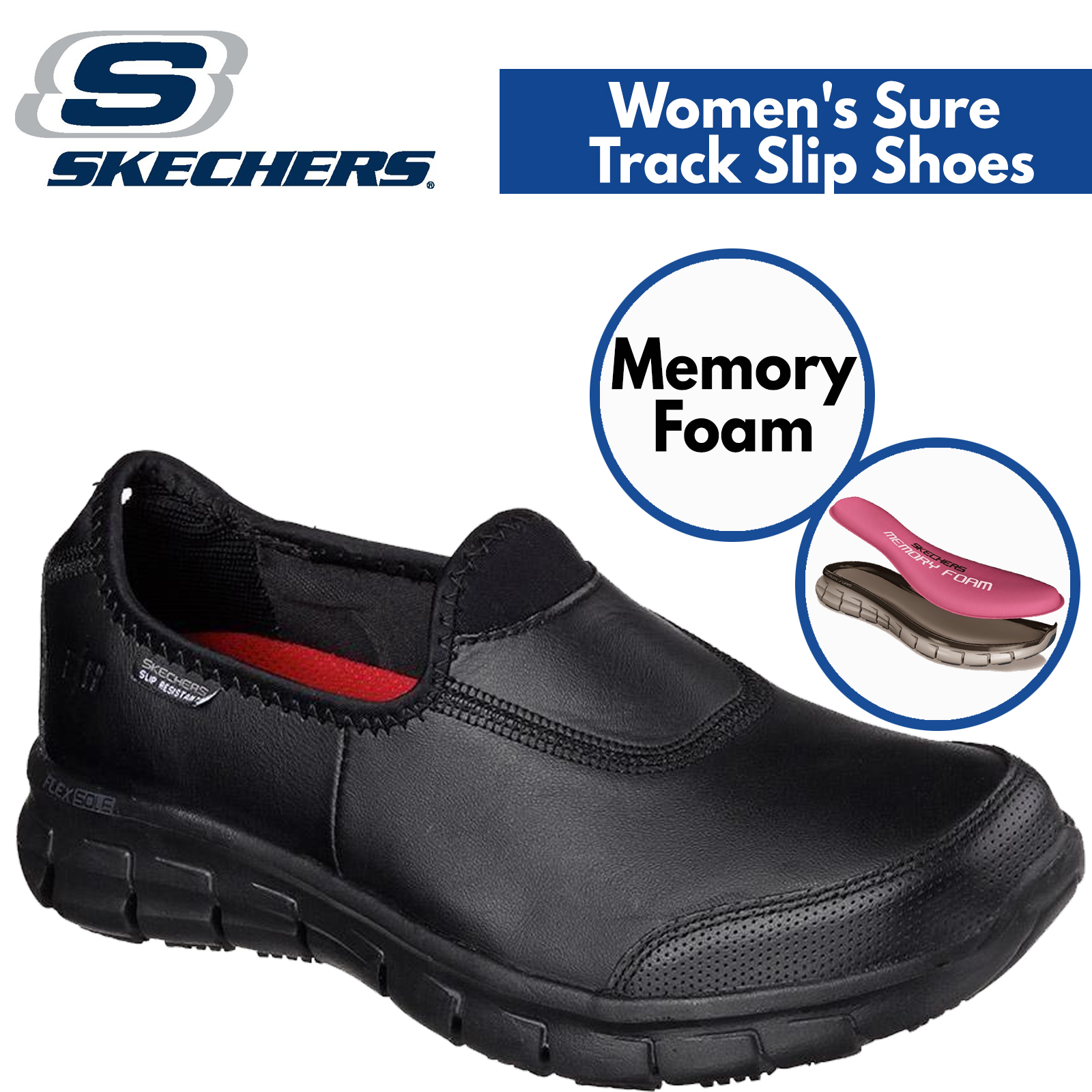 skechers women sure track work shoes