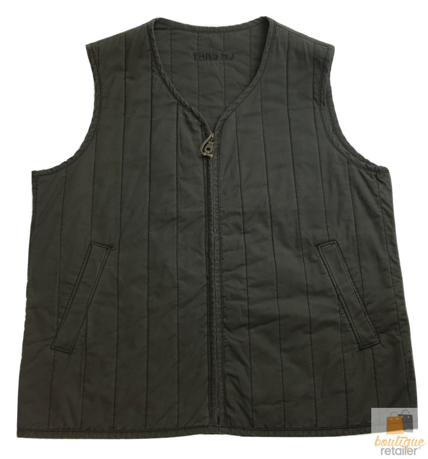 Men's QUILTED VEST Military Style Army Top Sleeveless Jacket Gilet 100% ...