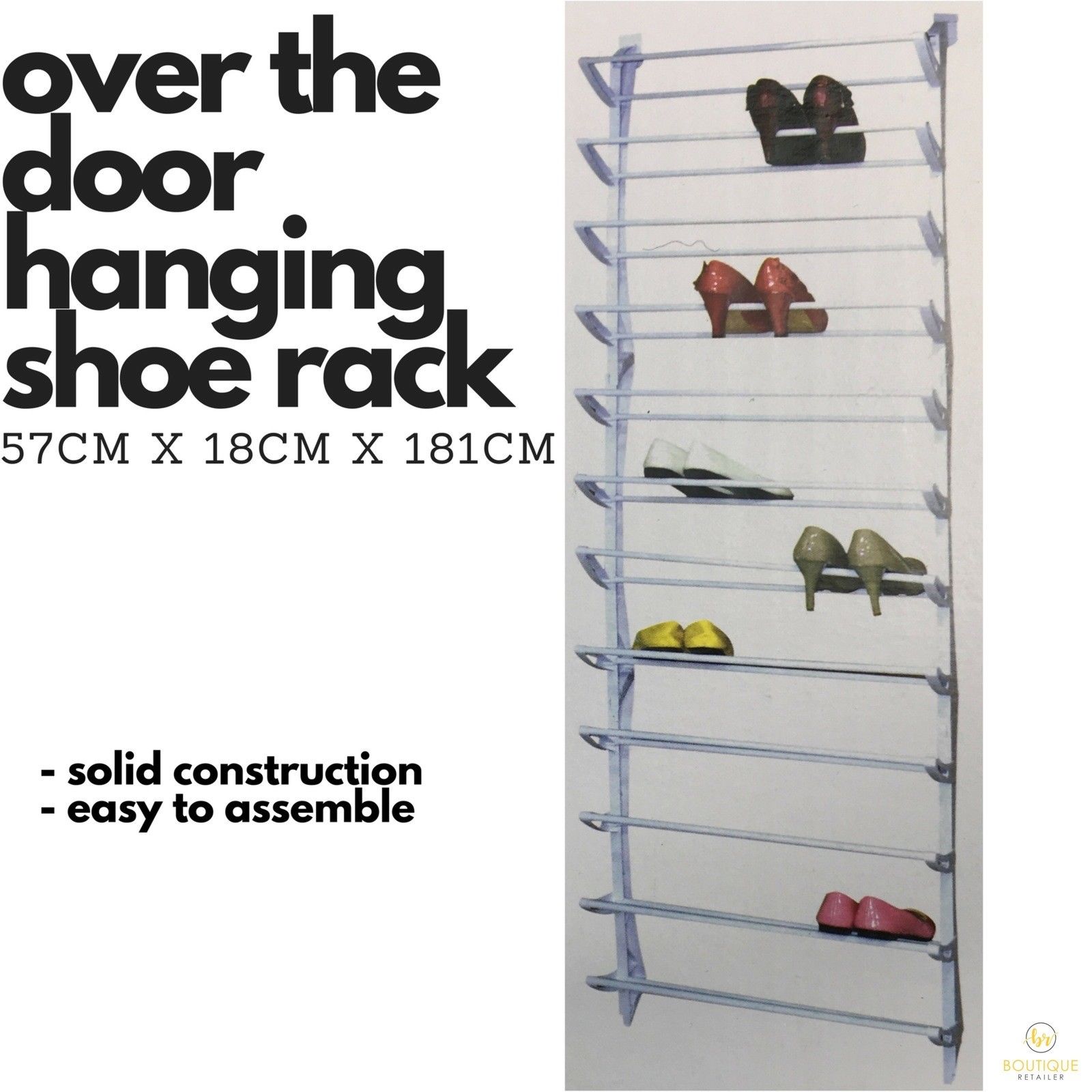 Over The Door Hanging Shoe Rack Organizer Holder Storage Hook New