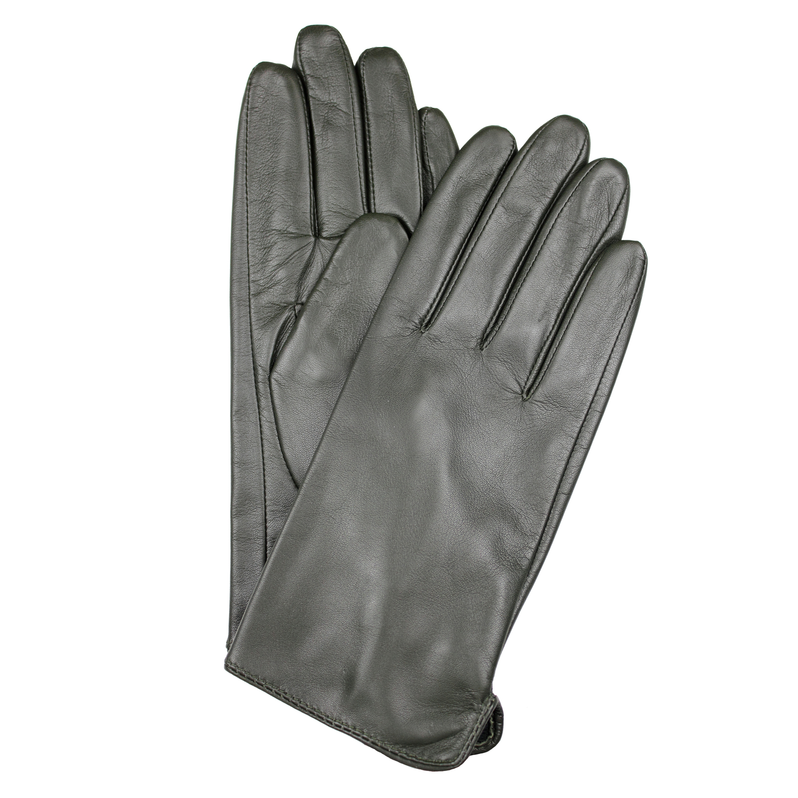 khaki leather gloves