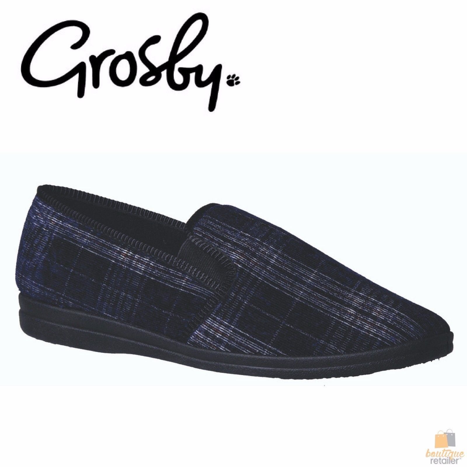 Grosby Pat Ga Mens Slippers Shoes Corduroy Cord Casual Slipper Moccasins New