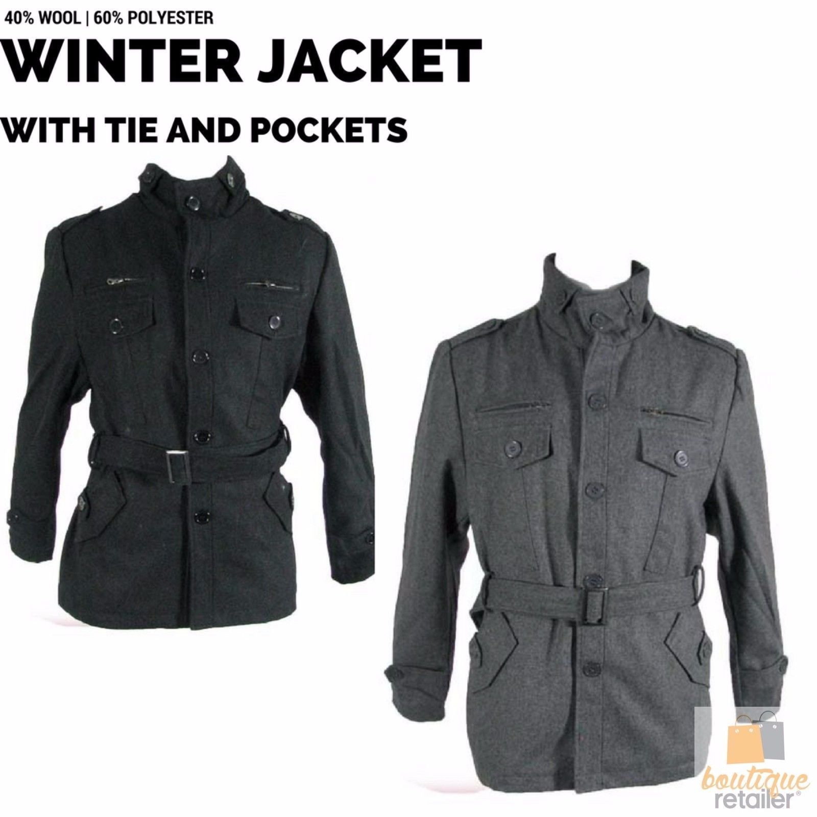 mens military style long winter coats