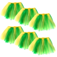 6x Green and Yellow Adult Tutu – Cheer Australia in Style! Medium Size, 40cm Length, Elastic Waistband