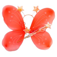 Girls Kids Angel Fairy Butterfly Wing Fancy Princess Party Costume Prop - Red