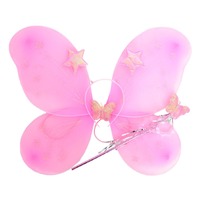 Girls Kids Angel Fairy Butterfly Wing Fancy Princess Costume Party - Light Pink