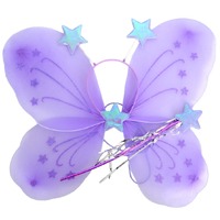 Girls Kids Angel Fairy Butterfly Wing Fancy Princess Costume Party Prop - Purple