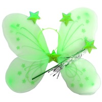 Girls Kids Angel Fairy Butterfly Wing Fancy Princess Party Costume Prop - Green