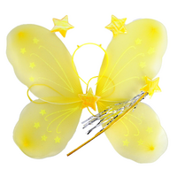 Girls Kids Angel Fairy Butterfly Wing Fancy Princess Dress Up Party Costume Prop - Yellow