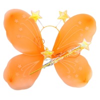 Girls Kids Angel Fairy Butterfly Wing Fancy Princess Party Costume Prop - Orange