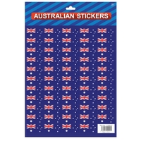  Australian Flag Stickers – A4 Sheet of Festive Stickers for Australia Day Celebrations