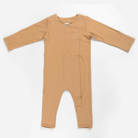 Ponchik Babies + Kids Magnetic Bamboo Body Suit - Toffee