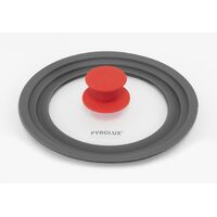 Pyrolux Universal Pot & Pan Glass Lid, 16/18/20cm - Red/Grey