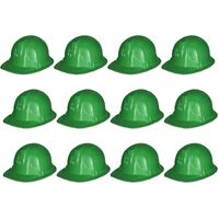 12x Kids Builder Hats Construction Costume Party Helmet Safety Cap Childrens - Green