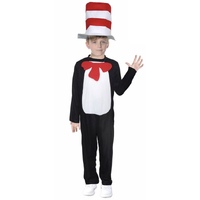 Dr Seuss Cat In The Hat Kids Boys Girls Party Costume Halloween Party