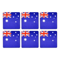 6pcs AUSTRALIA FLAG COASTERS Placemat Table Drinks Wine Beer Holder Souvenir