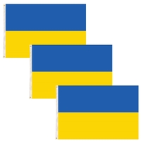 3x Ukraine Country Flag Ukrainian Heavy Duty with Metal Eyelets - 150cm x 90cm