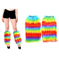 1 Pair Fluffy Leg Warmers Rainbow Gay Pride LGBTQ
