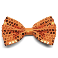 GLITTER SEQUIN BOW TIE Costume Fancy Dress Dance Fancy Shiny Party Bowtie - Orange