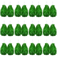 Green Metallic Cheerleading Pom Poms – Set of 12 w/ Easy-Grip Handles Australia Day