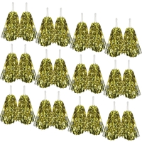 Yellow Metallic Cheerleading Pom Poms – Set of 12 with Easy-Grip Handles Australia Day