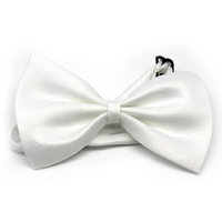 Mens BOW TIE Wedding Tuxedo  Formal Bestman Necktie Classic Plain Party - White