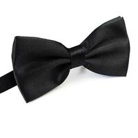 Mens BOW TIE Wedding Tuxedo Formal Bestman Necktie Classic Plain Party  - Black