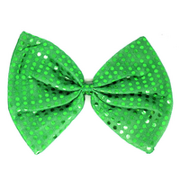 LARGE BOW TIE Sequin Polka Dots Bowtie Big King Size Party  Costume - Green