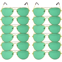 12x Green Aviator Party Glasses – Fun Novelty Accessory for Any Event