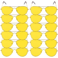 12x Yellow Aviator Party Glasses – Fun Novelty Accessory Australia Day Green Gold Bulk