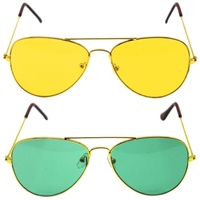 Green and Yellow Aviator Party Glasses – Fun Novelty Set for Events