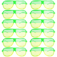 12x Green and Gold Lined Party Glasses – Australia Day & Sports Event Accessories