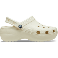 Crocs Womens Classic Platform Clog Sandals Slip On Shoes - Bone