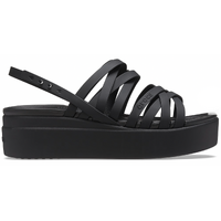 Crocs Womens Brooklyn Strappy Low Wedge Strappy Lightweight Sandal - Black