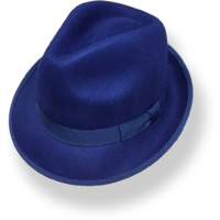  Mens Wool Felt Fedora Hat Bow Rim Winter Warm - Navy Blue