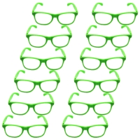 12x Green Party Glasses with Clear Lenses – Fun 80s Accessory or Costume Glasses