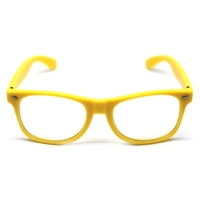 Yellow Party Glasses with Clear Lenses – Fun 80s Accessory or Costume Glasses