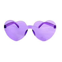 Party Sun Glasses Perspex Hearts Costume - Purple