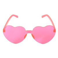 Heart Sun Glasses Metal Frame Costume - Pink