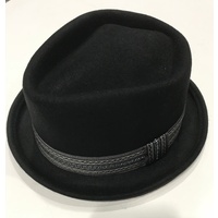  Mens Wool Felt Mr Parker Fedora Hat Warm Winter - Black