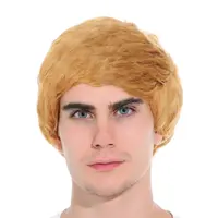 Mens Short Party Wig Costume Party Dress Up Fancy Classic Style in Ginger Blonde