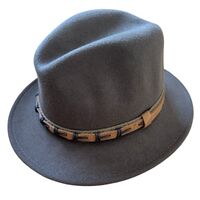 Avenel Mens Wool Felt Safari Hat w/ Hessian & Leather Look Trim - Brown
